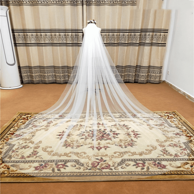 cathedral mesh bridal wedding veil, view 4 - MRSLM
