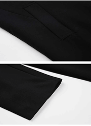 Men's black mid-length loose casual jacket, view 8 - MRSLM
