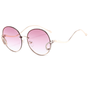 Women's retro gold-frame sunglasses, view 8 - MRSLM