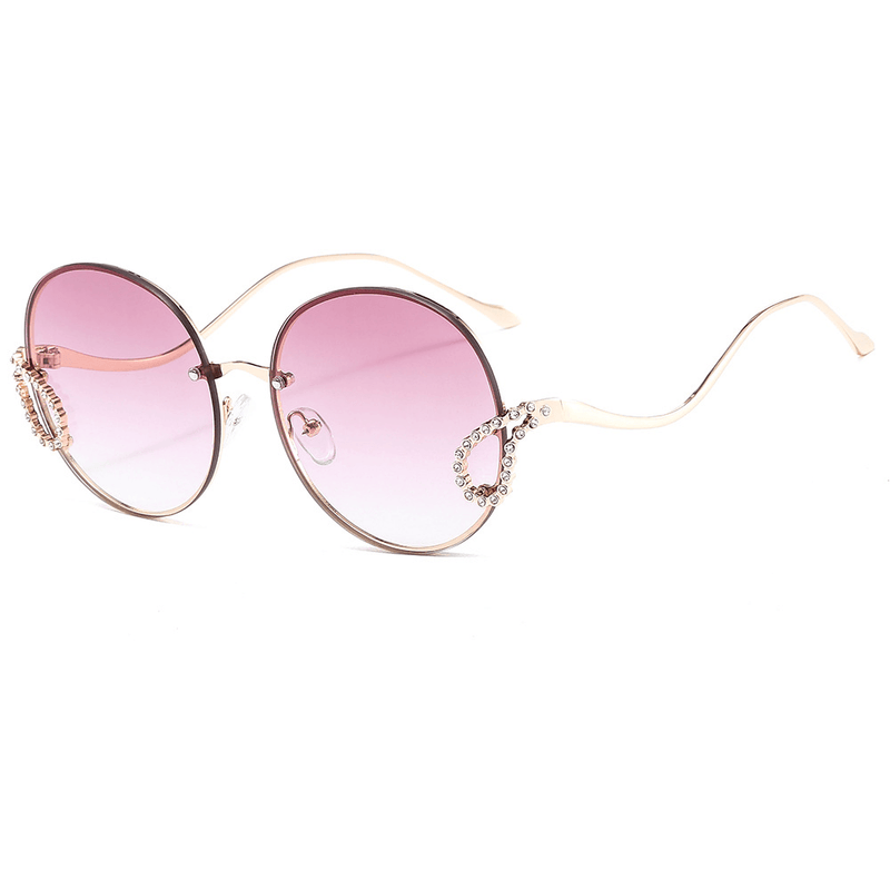 Women's retro gold-frame sunglasses, view 8 - MRSLM
