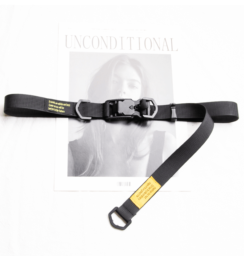 magnetic buckle canvas belt, view 4 - MRSLM
