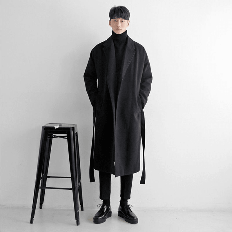 Men'S Winter Suit Collar Loose Mid-Length Casual Woolen Coat - MRSLM