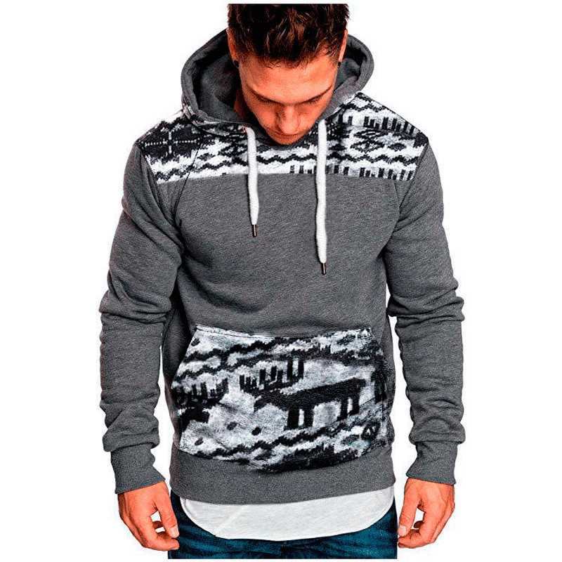 christmas fawn hooded slim sweatshirt - MRSLM