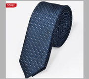 narrow striped jacquard tie, view 8 - MRSLM