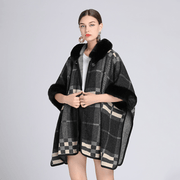 Knitted check shawl cardigan cloak, view 11 - MRSLM
