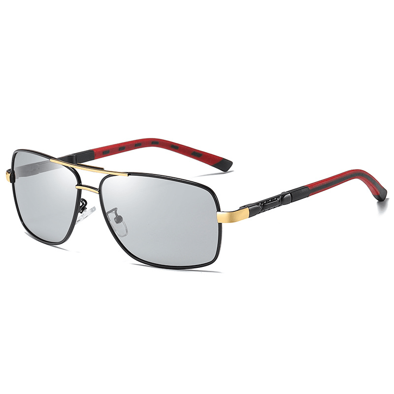 men's square color changing sunglasses, view 3 - MRSLM