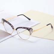 Diamond studded cat eye party glasses, view 3 - MRSLM