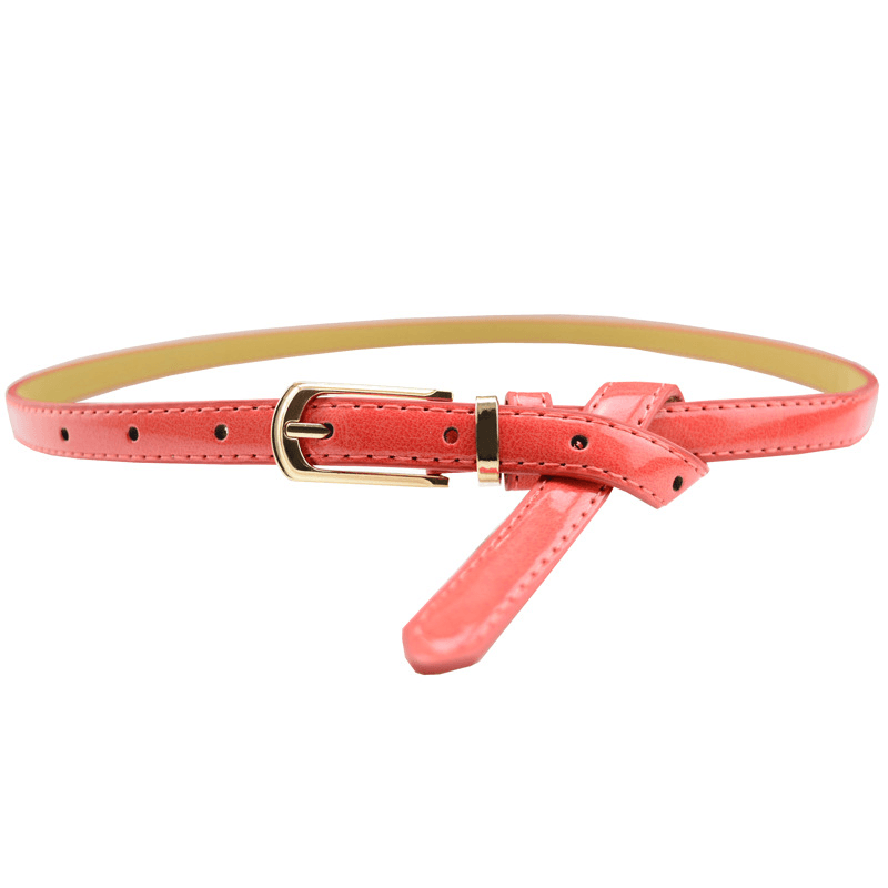 Candy Color Pin Buckle Ladies Patent Leather Pu Belt - MRSLM