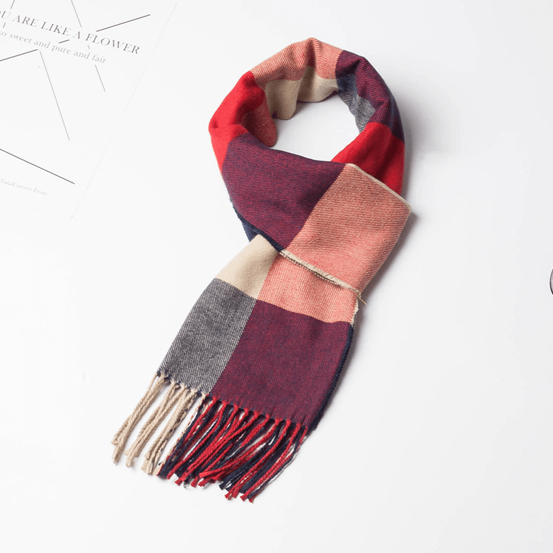 men's plaid warm scarf, view 11 - MRSLM