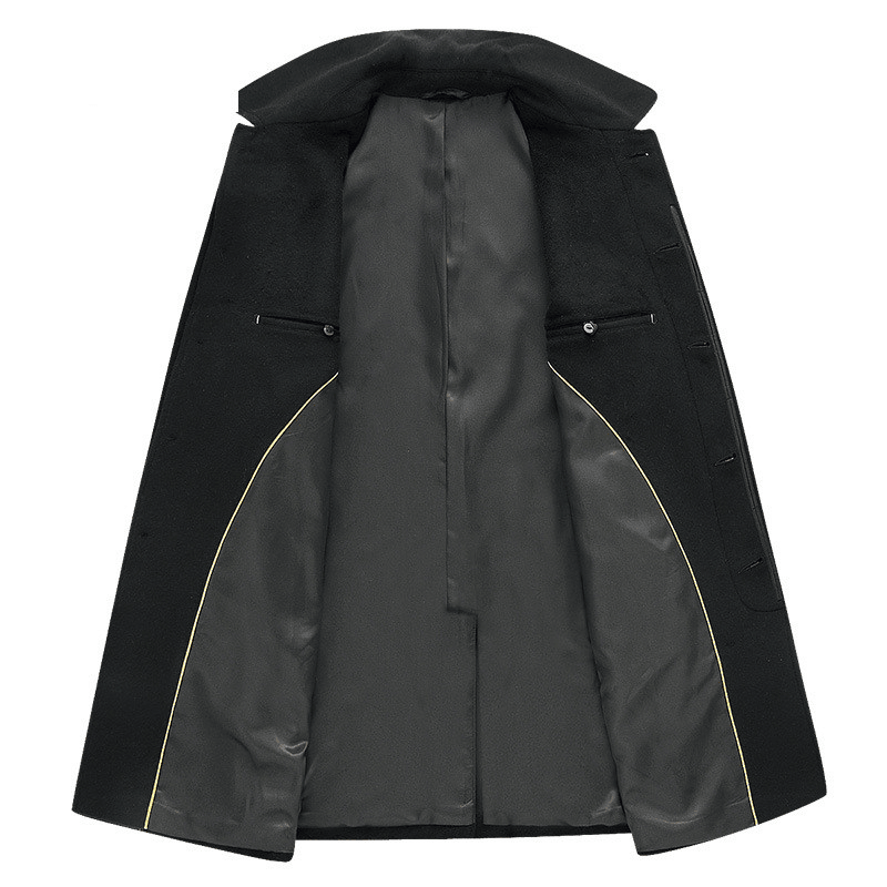 men's long lapel wool coat, view 3 - MRSLM