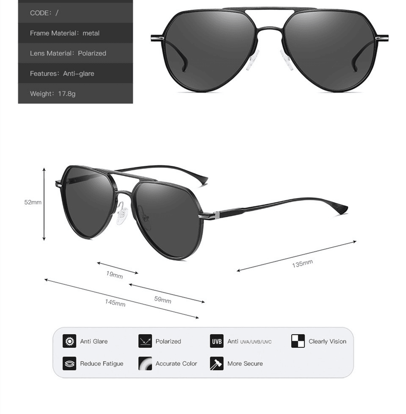 Ladies aluminum magnesium polarized sunglasses, view 7 - MRSLM