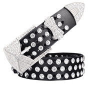Women's cowhide rhinestone butterfly belt, view 4 - MRSLM