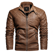 men's stand collar zipper motorcycle jacket, view 3 - MRSLM