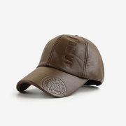 Men's imitation leather baseball cap, view 4 - MRSLM