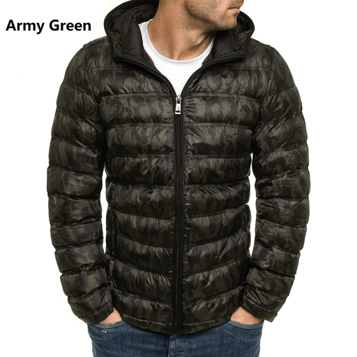 men's plain hooded cotton jacket - MRSLM
