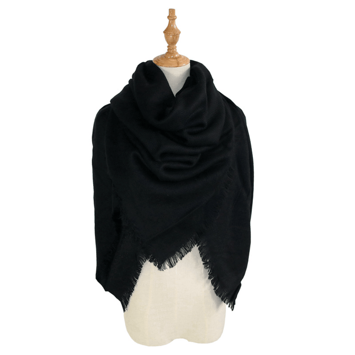 Women'S Shawl with Square and Longsolid Color Scarf - MRSLM