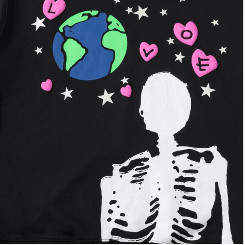 European and American Cartoon Skull Hooded Sweater Men and Women Jackets - MRSLM