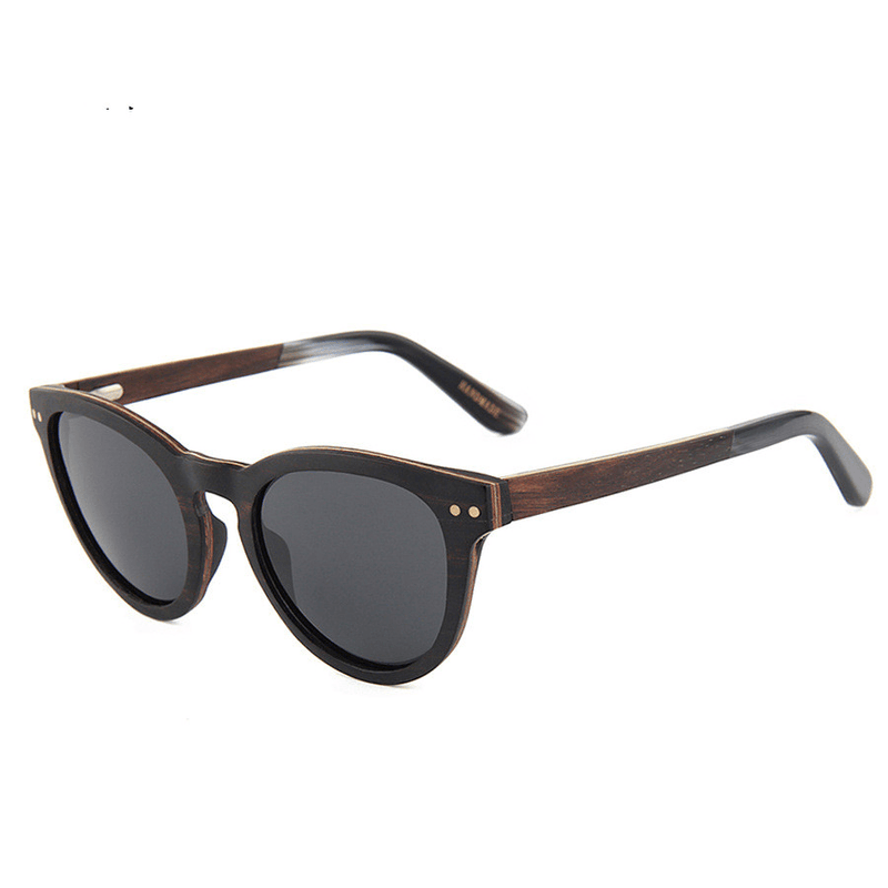 Wooden polarized sunglasses with spring hinge, view 4 - MRSLM