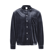 men's gold velvet printed cardigan shirt - MRSLM