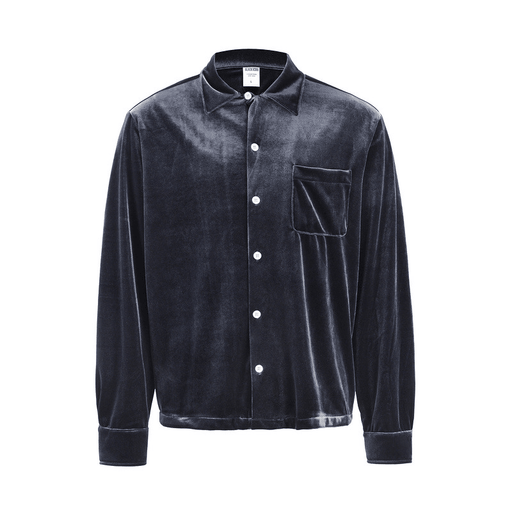 men's gold velvet printed cardigan shirt - MRSLM