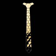 gold geometric plaid tie, view 4 - MRSLM