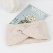 wide cross knitted bowknot headband, view 9 - MRSLM