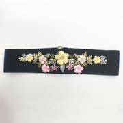 embroidered women's waist belt with flower buckle, view 6 - MRSLM