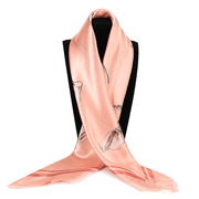 women's large floral faux silk scarf, view 4 - MRSLM