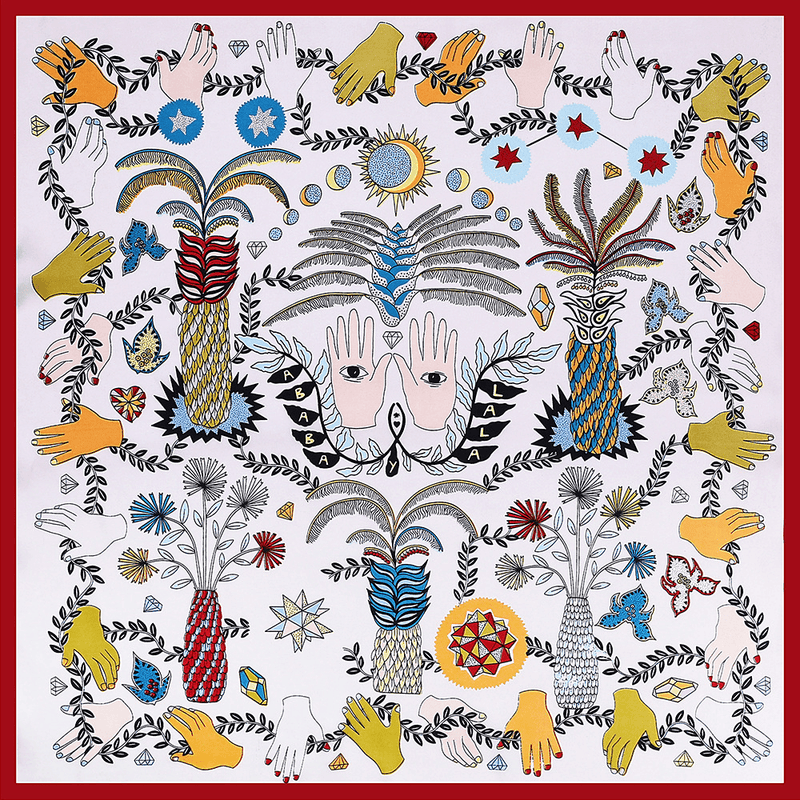 palm jungle small square scarf, view 5 - MRSLM