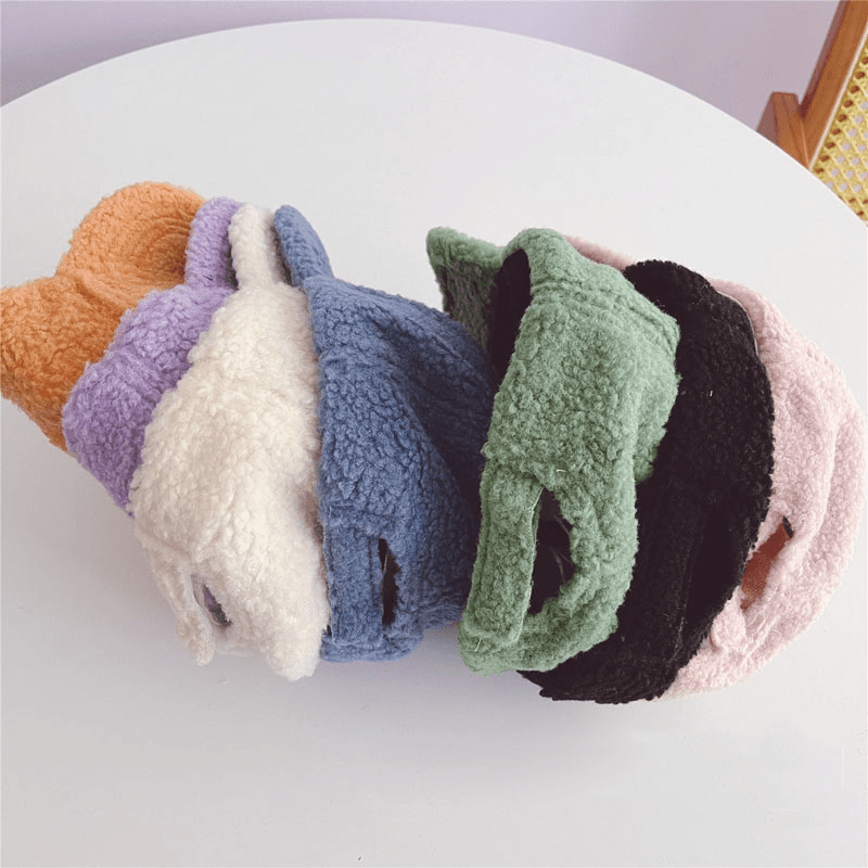 Children's lamb wool baseball hat, view 3 - MRSLM