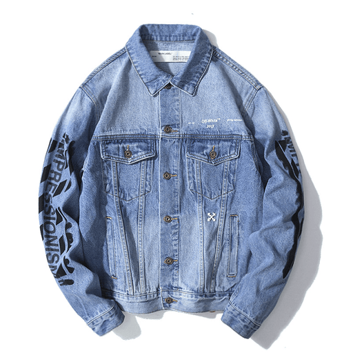 men's casual graffiti denim jacket - MRSLM