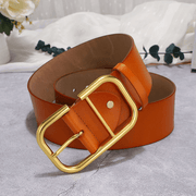 wide leather belt with large buckle, view 5 - MRSLM