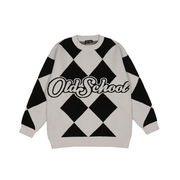 men's diamond jacquard round neck sweater - MRSLM