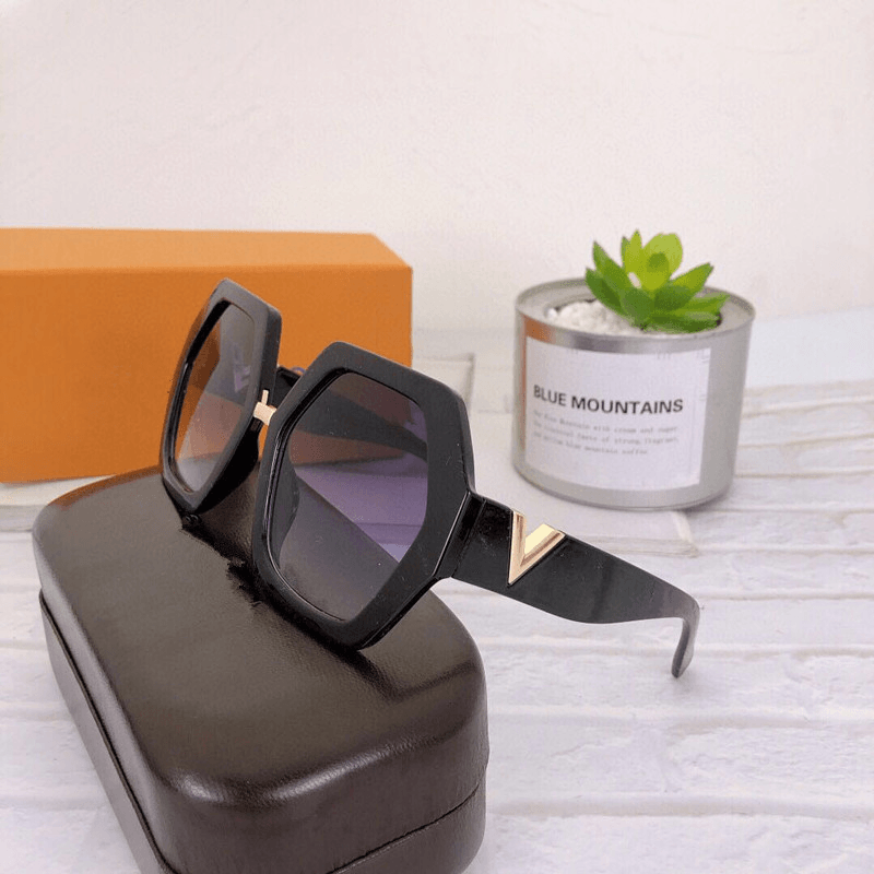 Polygonal big frame metal sunglasses, view 2 - MRSLM