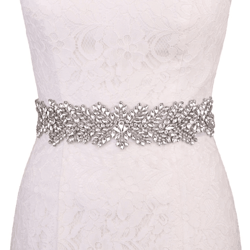 rhinestone bridal belt with bow, view 16 - MRSLM