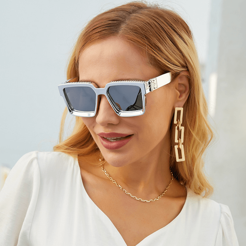 diamond-studded big square sunglasses - MRSLM