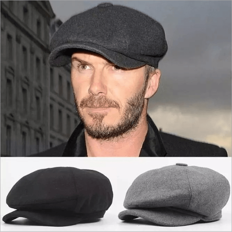 casual wool felt octagonal beret, view 3 - MRSLM
