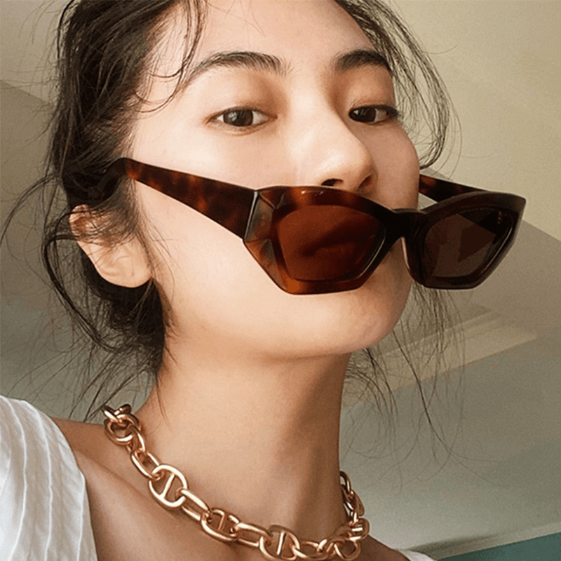 cat eye polygon sunglasses, view 3 - MRSLM