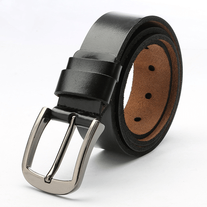 Men's retro leather pin buckle belt, view 4 - MRSLM