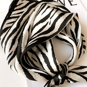 women's striped silk small square scarf, view 3 - MRSLM