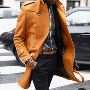 men's mid-length slim-fit lapel coat - MRSLM