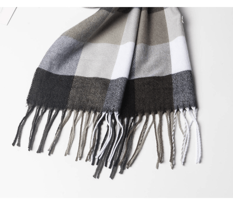 men's plaid warm scarf, view 8 - MRSLM