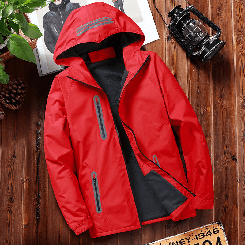 men's loose cotton-padded hooded jacket, view 2 - MRSLM