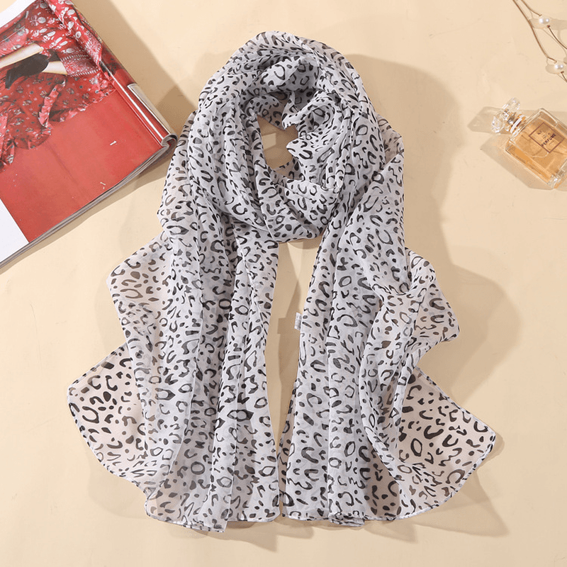 Leopard Chiffon Scarf Ladies Thin Shawl - MRSLM