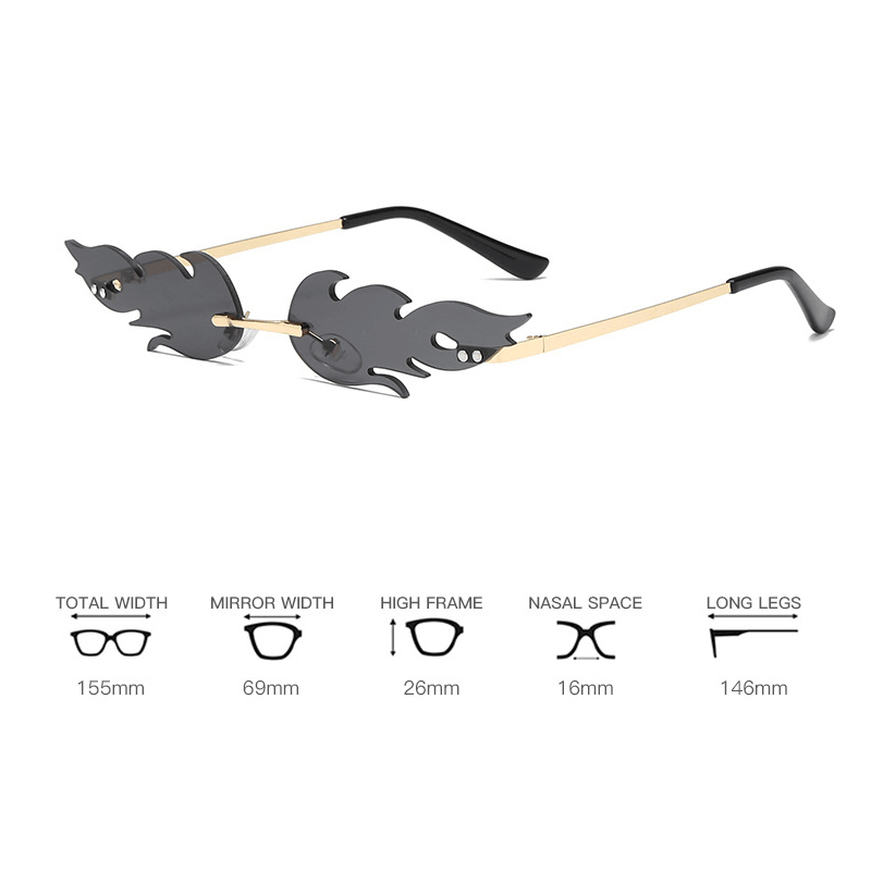 Flame narrow frame sunglasses, view 3 - MRSLM