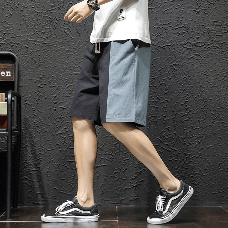 men's cotton linen casual shorts, view 9 - MRSLM