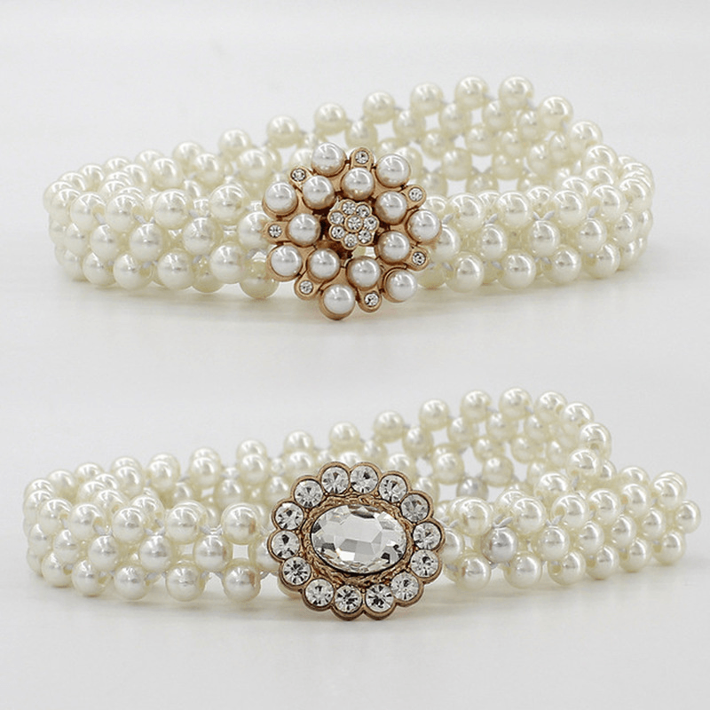 women's rhinestone pearl waist chain, view 13 - MRSLM