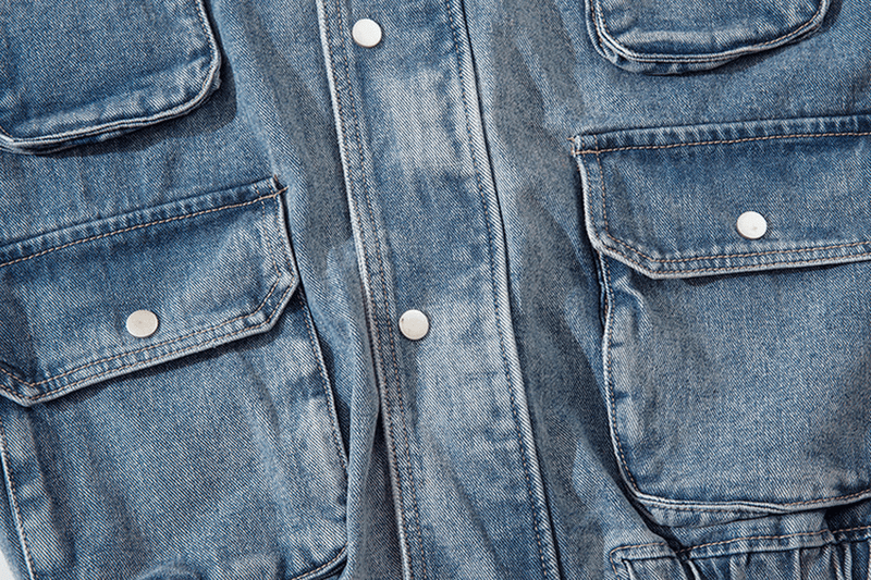 oversized hooded denim jacket, view 3 - MRSLM