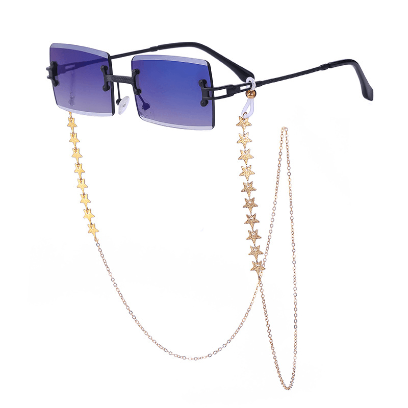 women's rimless diamond cut chain sunglasses, view 10 - MRSLM