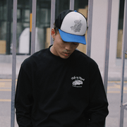 Blue and white retro cotton cap, view 5 - MRSLM